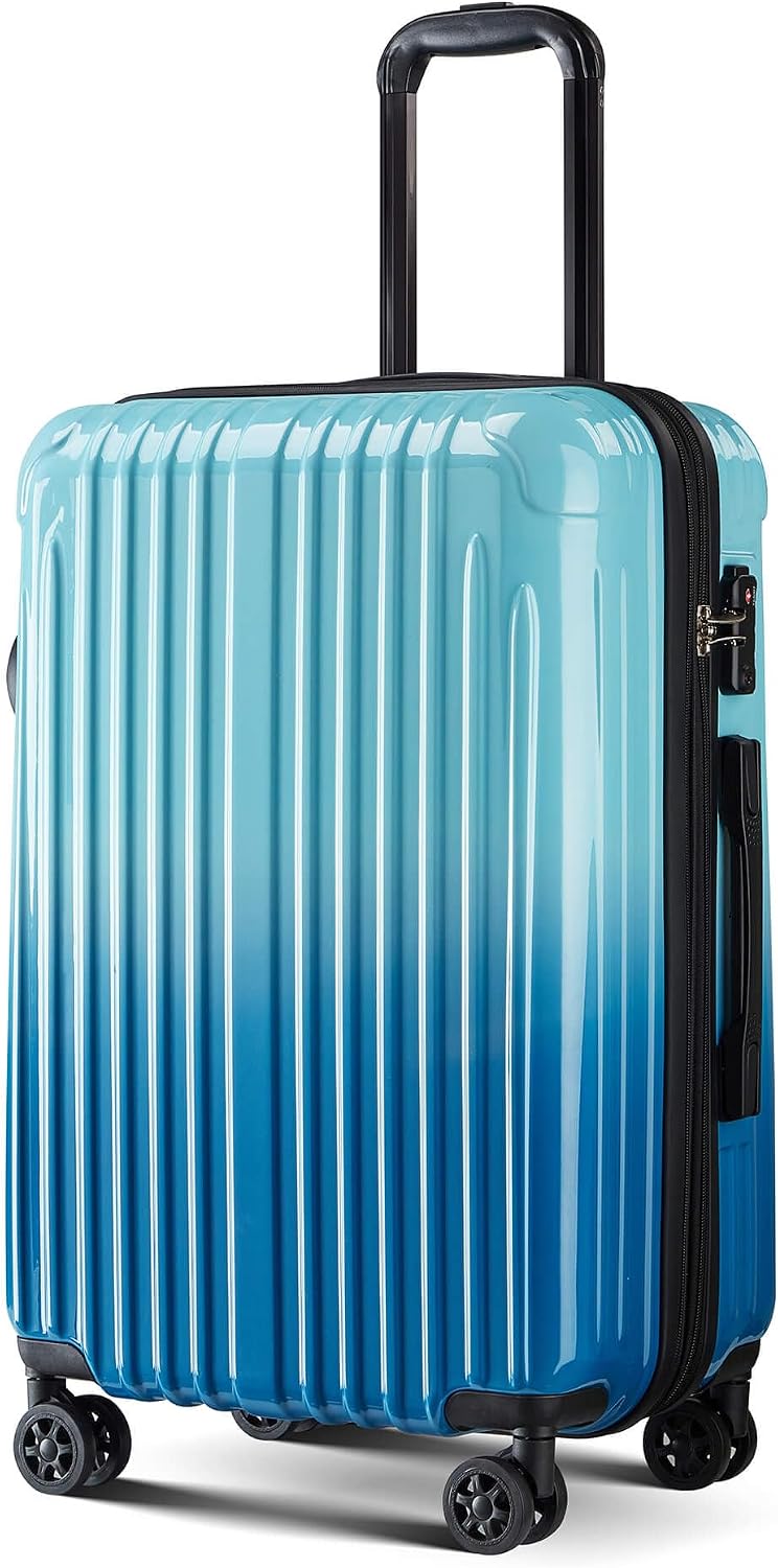 Large Checked Luggage Hardside Suitcase with Spinner Wheels, 27in