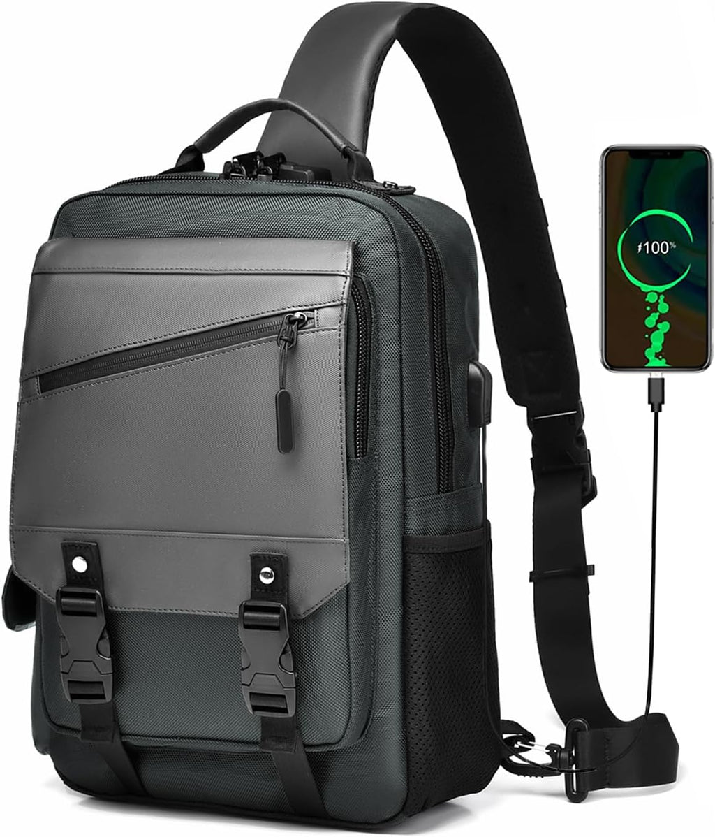 Leaper Large Crossbody Sling Bag: Fits 13" Laptop, 32oz Water Bottle & iPad