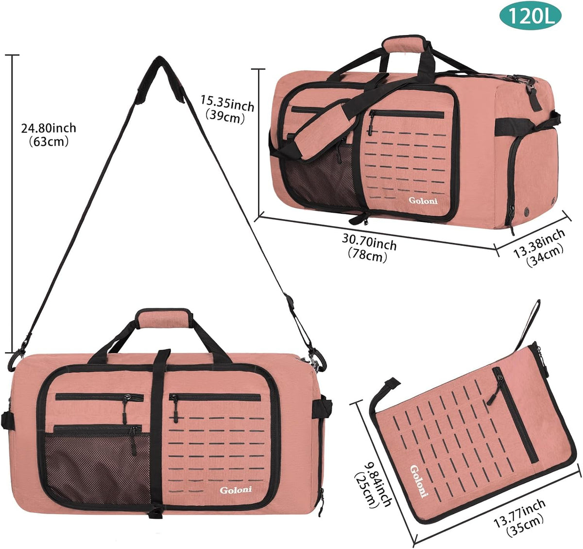 Goloni 120L Foldable Duffle Bag for Travel, Large Durable Travel Duffel Bag