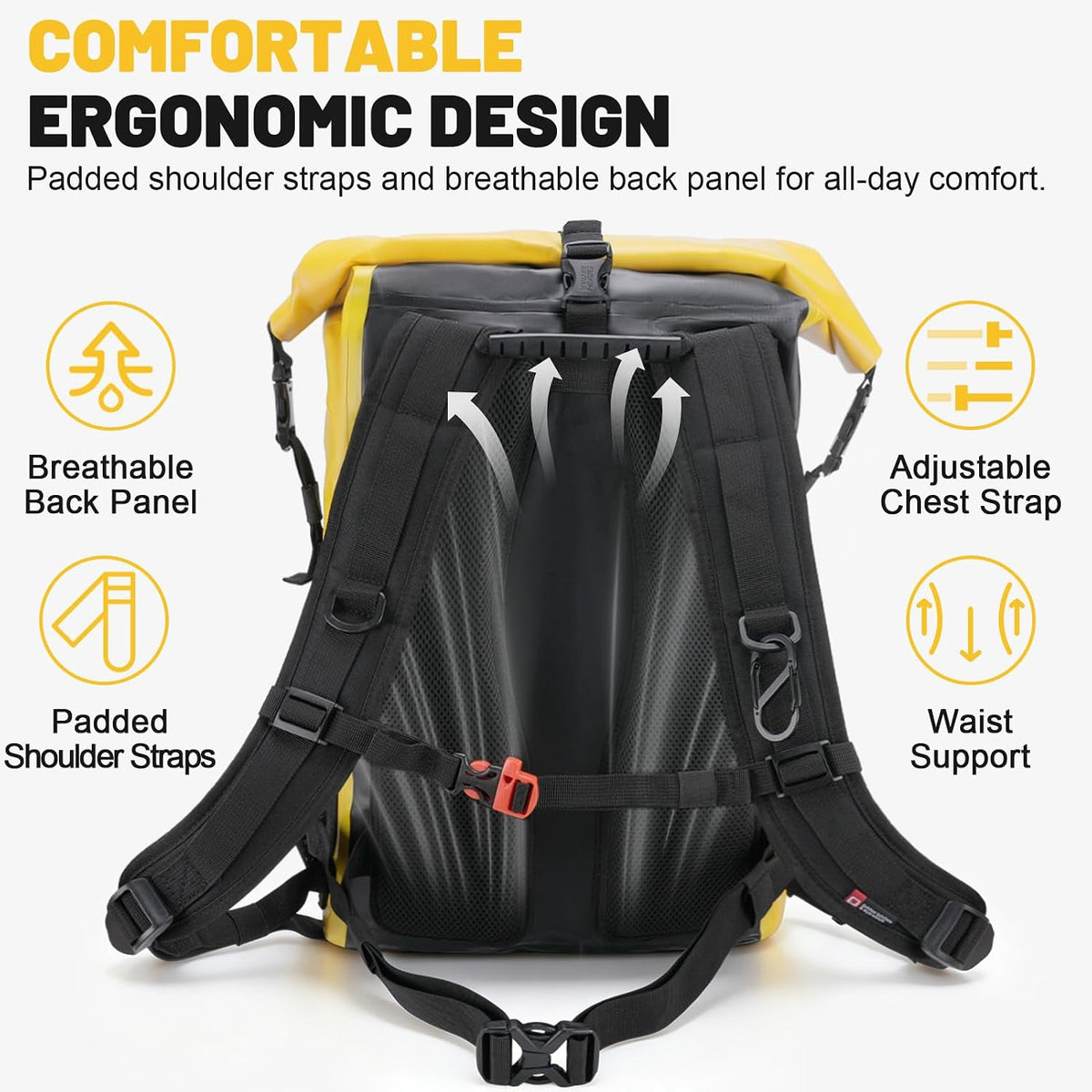 Waterproof Dry Bag Backpack 25L/35L/55L/85L, Roll-Top Heavy Duty Rucksack
