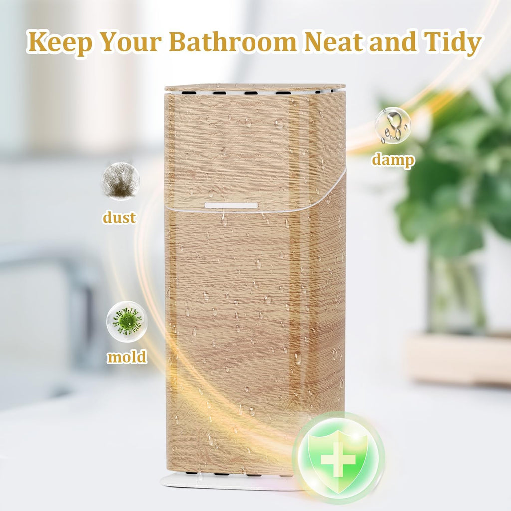 GFWARE Wood Electric Toothbrush Holder with Cover, Ventilated & Drainage