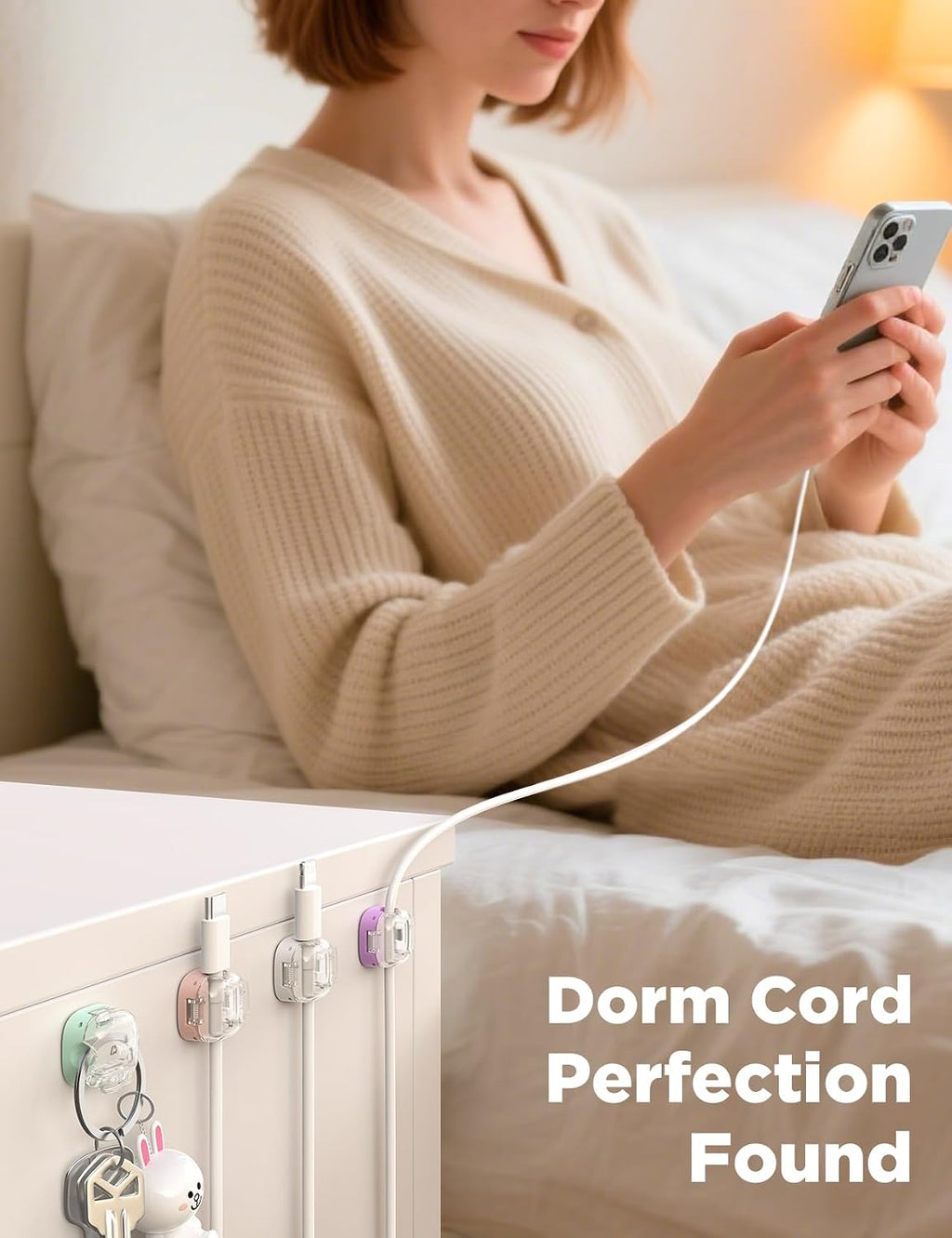 Chfeila Cable Clips, 8 Pack Cord Holder Cord Organizer, Cable Management
