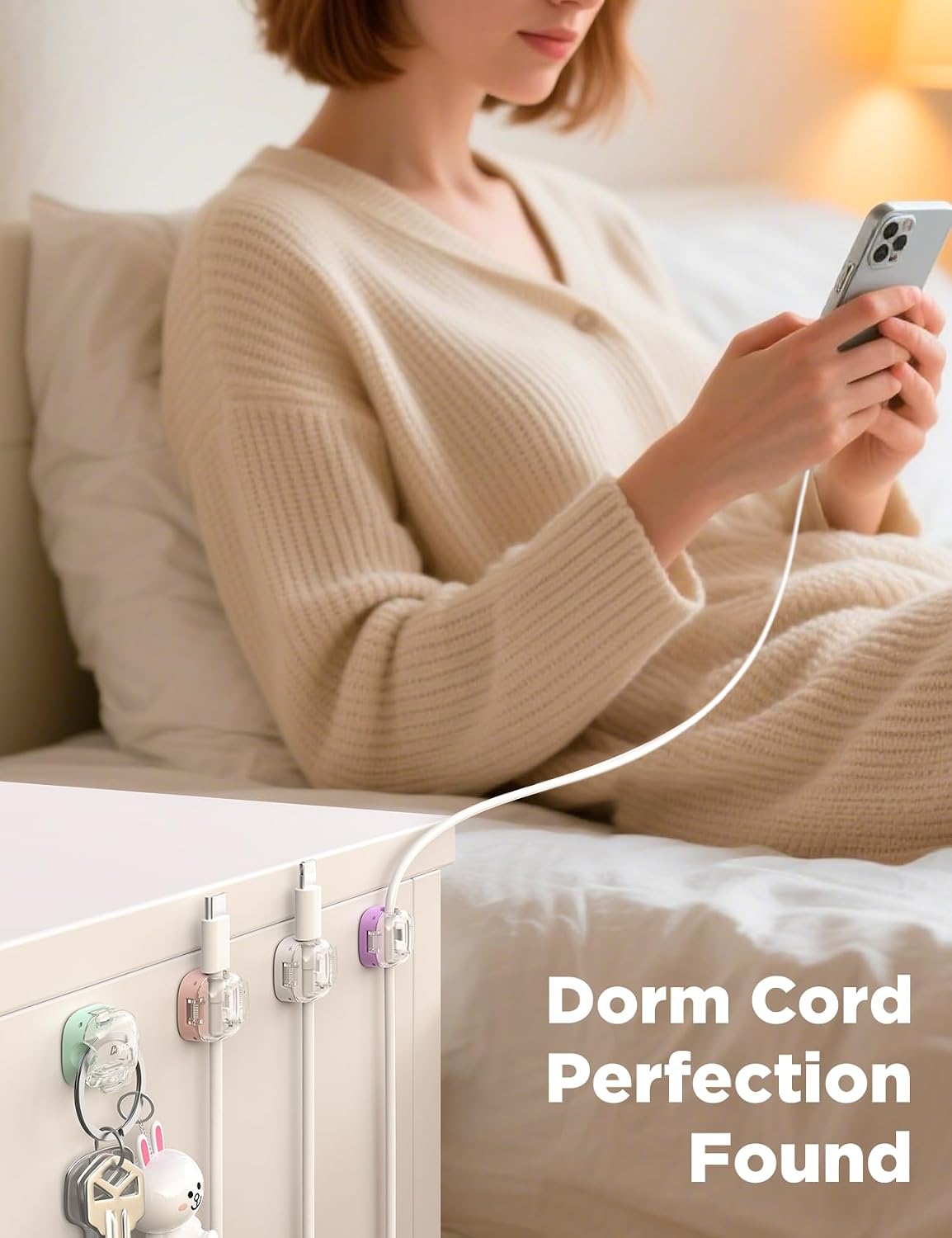 Chfeila Cable Clips, 8 Pack Cord Holder Cord Organizer, Cable Management