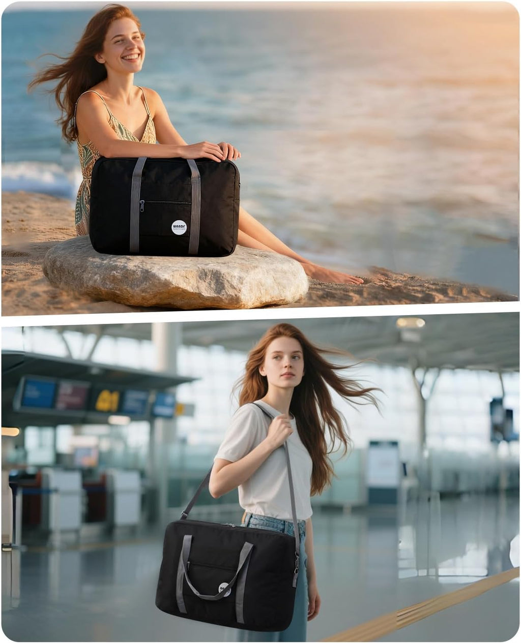 WANDF Personal Item Travel Bag, Carry On Duffle Bag Women