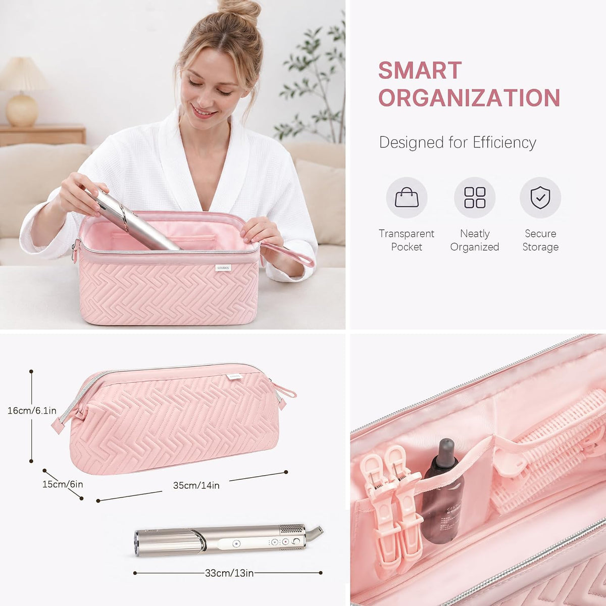 Leudes Hair Dryer Tools Travel Bag for Shark Flex Style Case Air Wrap