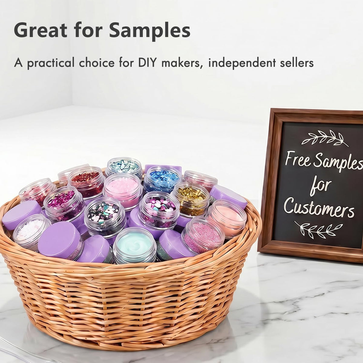 5 Gram Sample Containers 25 Count Small Travel Containers with Lids
