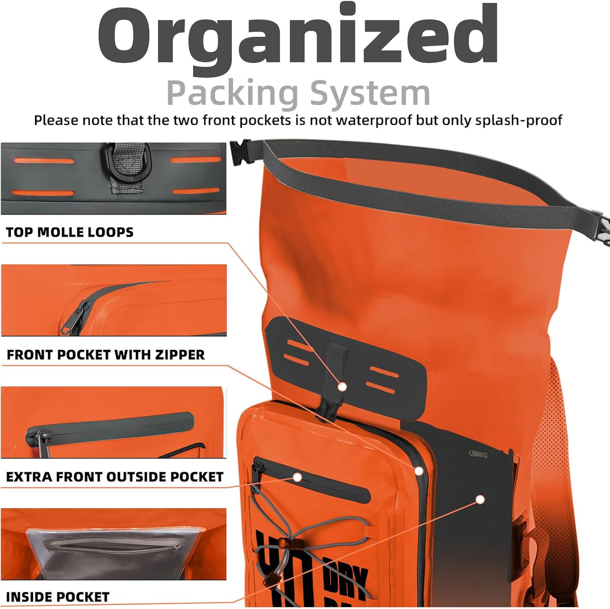 MORXPLOR Dry Bag Waterproof,5L/10L/20L/30L/40L/55L Roll Top Dry Bag Backpack with WaterProof Phone Case for Swim,Kayak