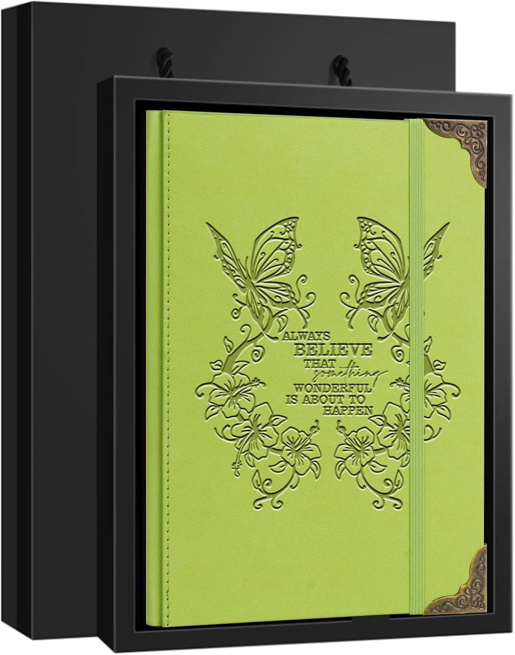 Butterfly Gifts for Women Men Butterfly Journal Floral Writing Notebook Encouragement Gift Inspirational A5 Light Green Notebooks for Work Travel School（Butterfly Believe - Light Green）