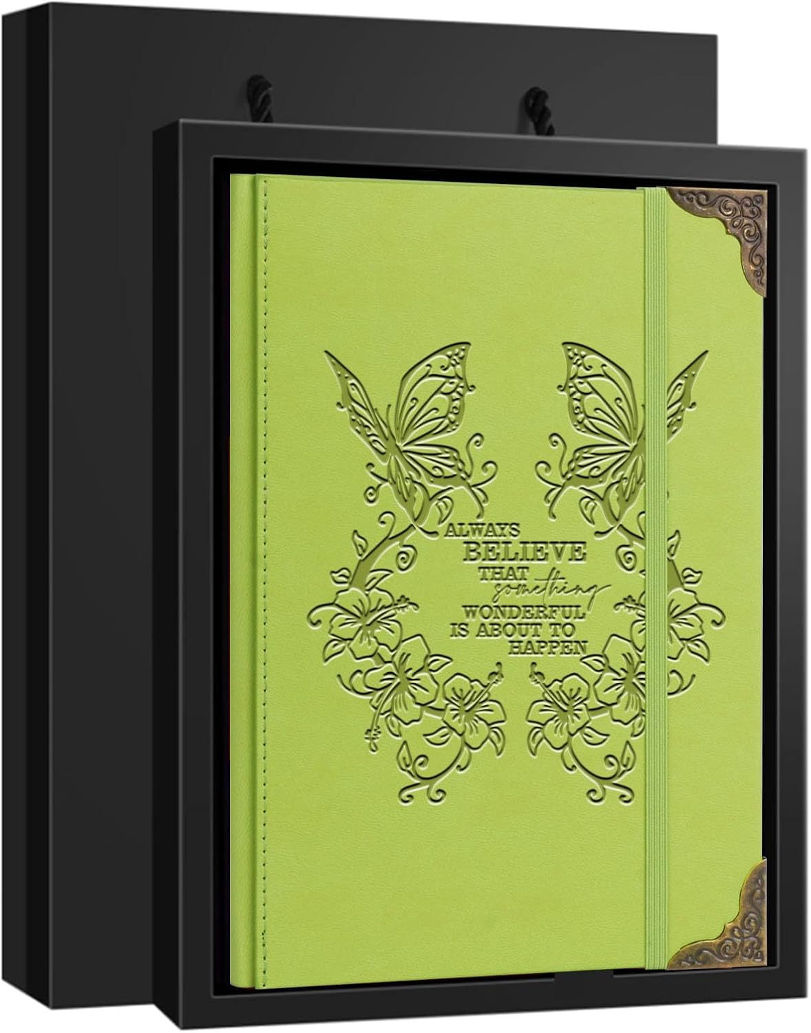 Butterfly Gifts for Women Men Butterfly Journal Floral Writing Notebook Encouragement Gift Inspirational A5 Light Green Notebooks for Work Travel School（Butterfly Believe - Light Green）