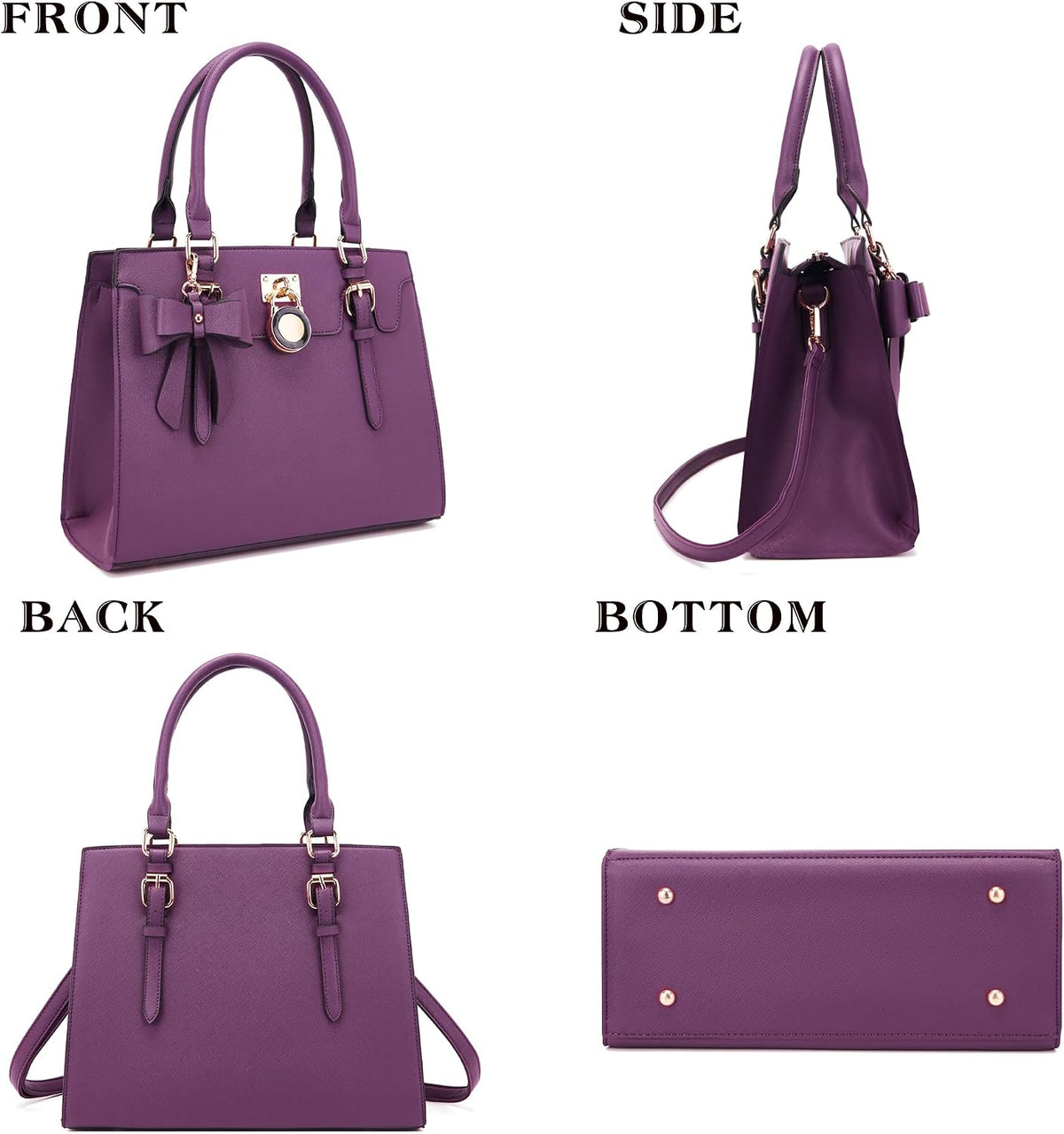 Qiyuer Women High End Satchel Tote Shoulder Handbags Purses Wallet Set