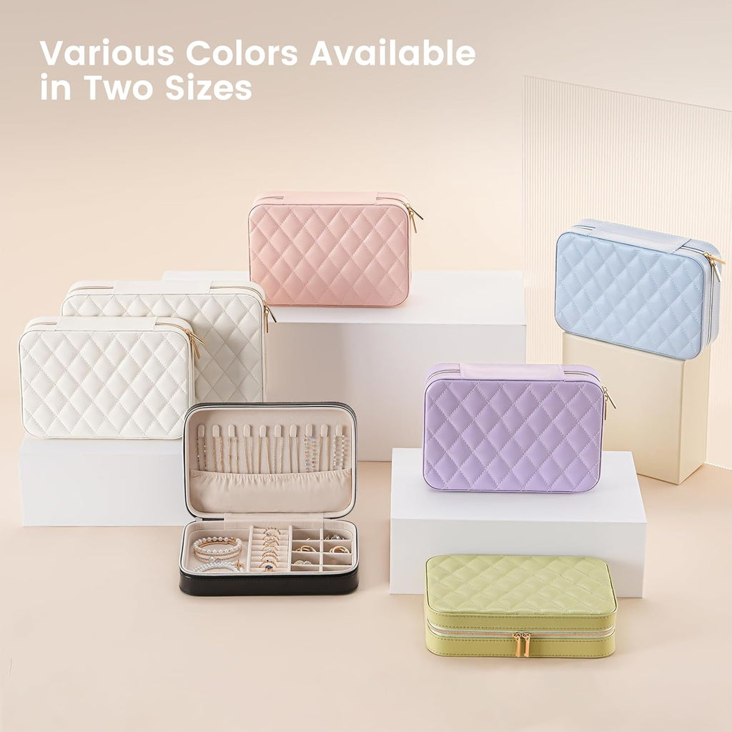Lolalet Travel Jewelry Case for Women Girls -Medium, Pink