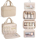 Hanke Hanging Travel Toiletry Bag with Jewelry Organizer, Apricot