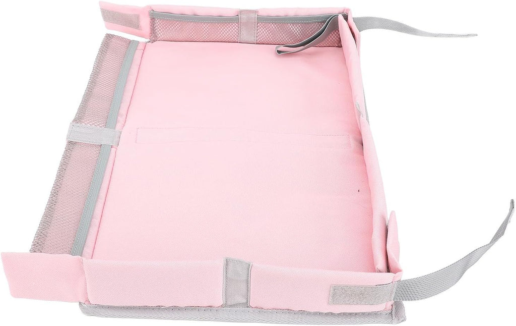 Travel Tray Cover, Foldable Polyester Organizer, 15.35 Inch (Pink)