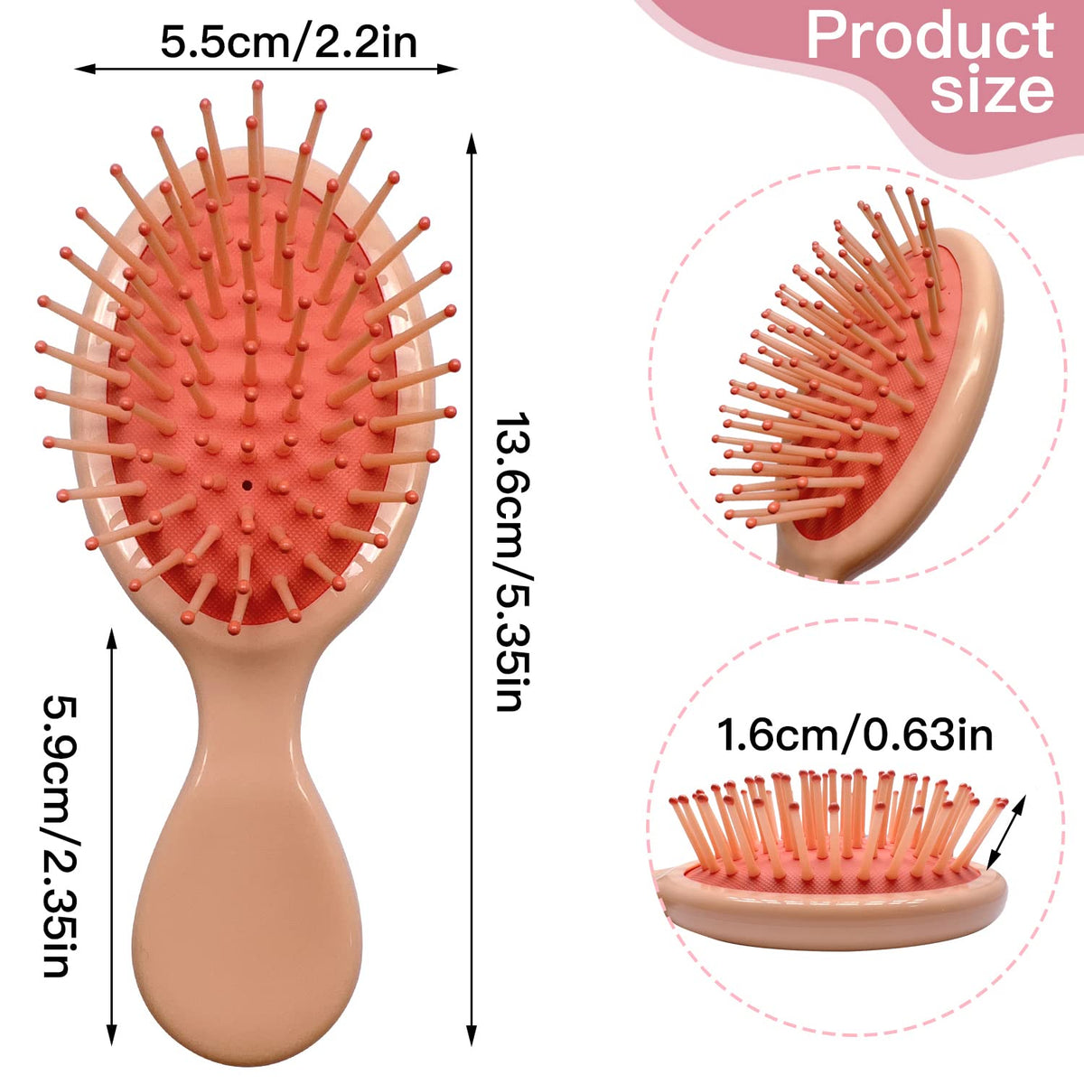 48 Pieces Mini Wet Hair Brush, Travel Detangling Brush,
