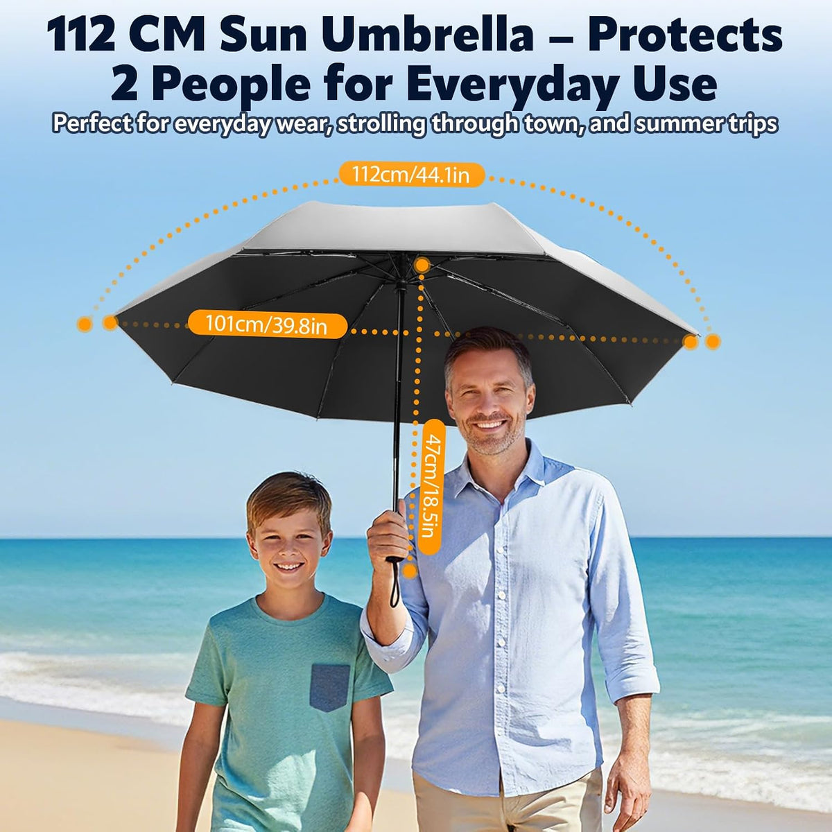 ZOMAKE UV Umbrella for Sun Protection, Travel Compact Sun Umbrellas 46Inch