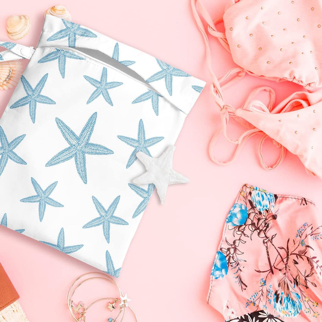 Wet Bag, Wet Dry Bag, Wet Bag for Swimsuit Travel Beach Pool Dirty Yoga Gym Clothes Makeup Bag Beach Wedding Supplies Waterproof Reusable Shell Pearl Starfish Gifts