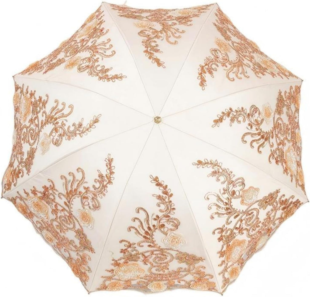 Foldable Lace Sun Parasol UPF 50+ UV Protection Flower Embroidery Vintage Umbrella