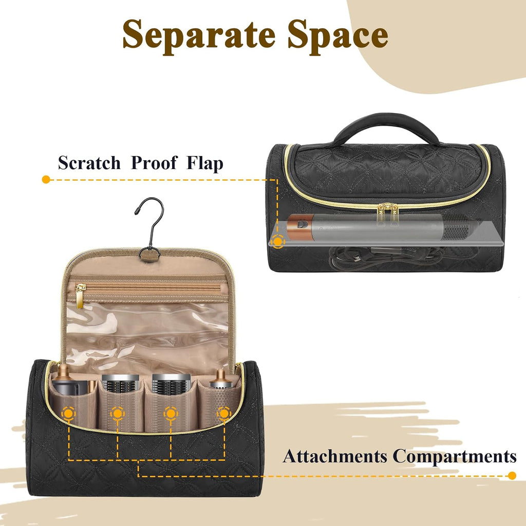 Mancro Padded Travel Case Compatible with Dyson Airwrap, Black