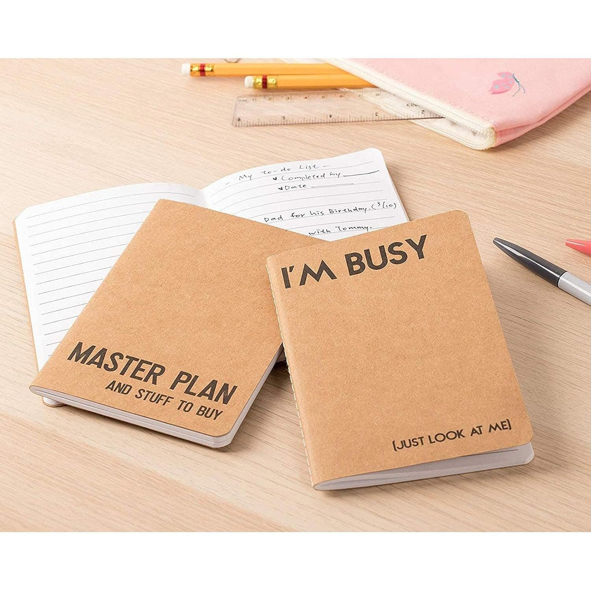 Paper Junkie A6 Kraft Paper Pocket Notebook Set - 4 x 5.75 In, 12-Pack, Brown Rustic, Soft Cover - Funny Mini Notebooks & Funny Pocket Journal for Note Taking