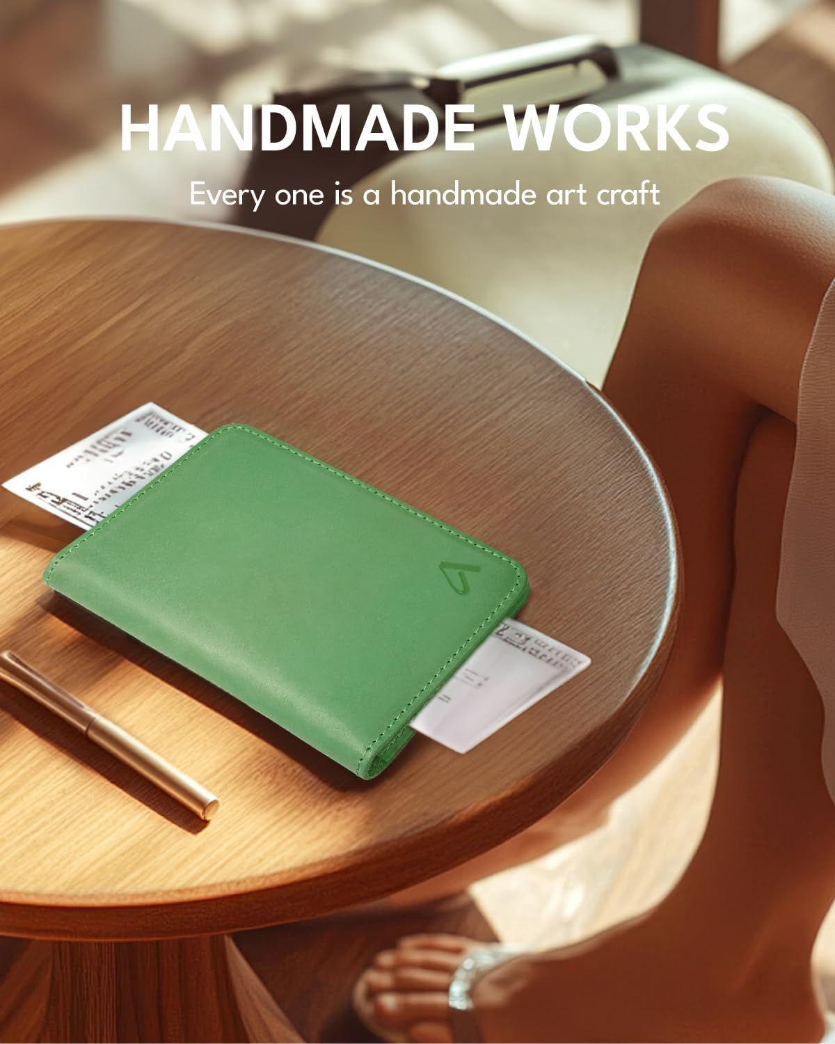 ALLIVE Passport Holder for Travel, Genuine Leather Passport Holder Women Men,Passport Cover,Travel Wallet Must Haves Airport Essentials Travel Gifts Green