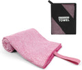 Microfiber Yoga Mat Towel Women Fast Drying Lightweight Camping Hiking Travel Beach Swimming Pool Body Towel(Light Pink, 1 Pack L(30X60 Inch)