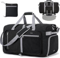 Vorspack 65L Foldable Duffle Bag for Travel with Shoe Compartment, Black
