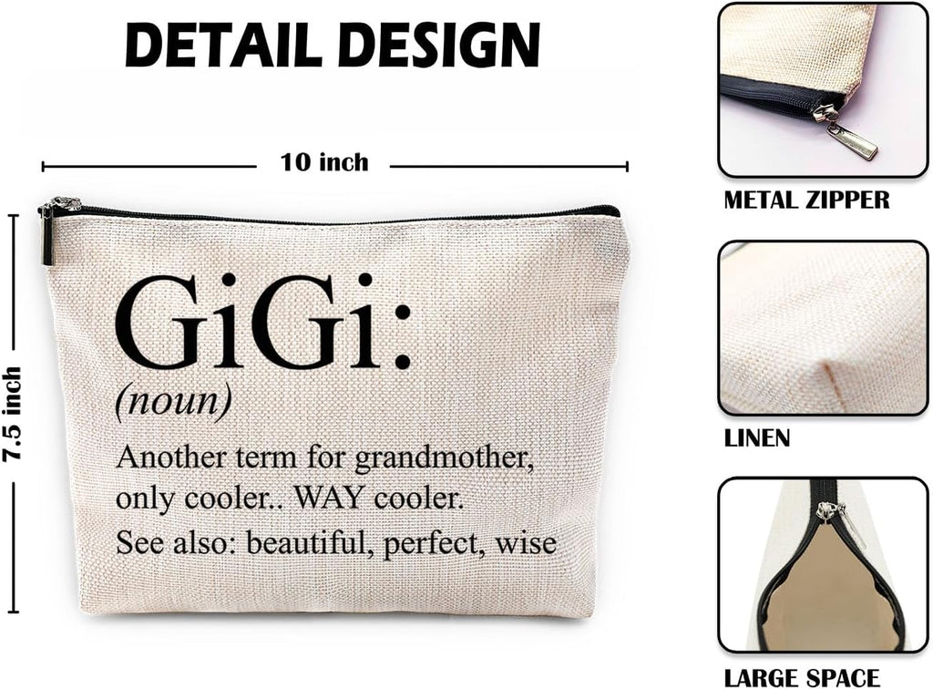 Sufamb Gigi Grandma Makeup Bag - Gigi Gifts for Grandma's Birthday or Mother's Day
