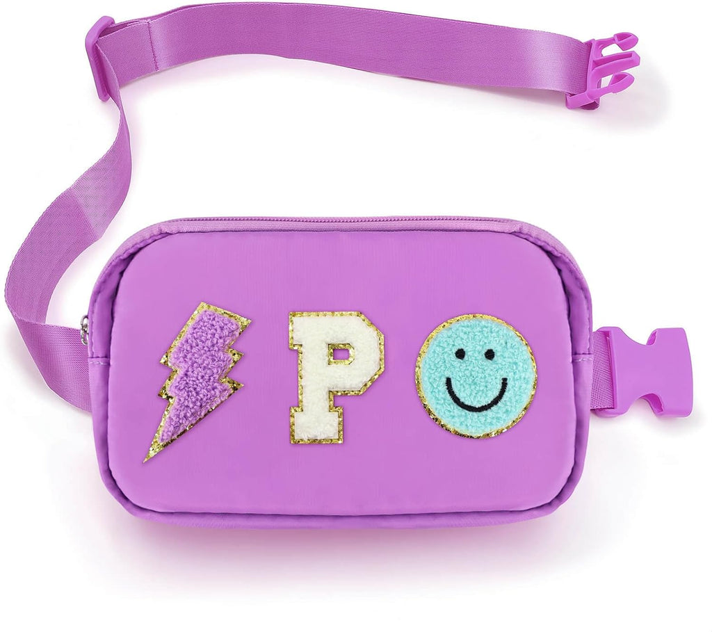 PainZieteg Fanny Pack for Girls Chenille Letter Belt Bag Crossbody for Kids