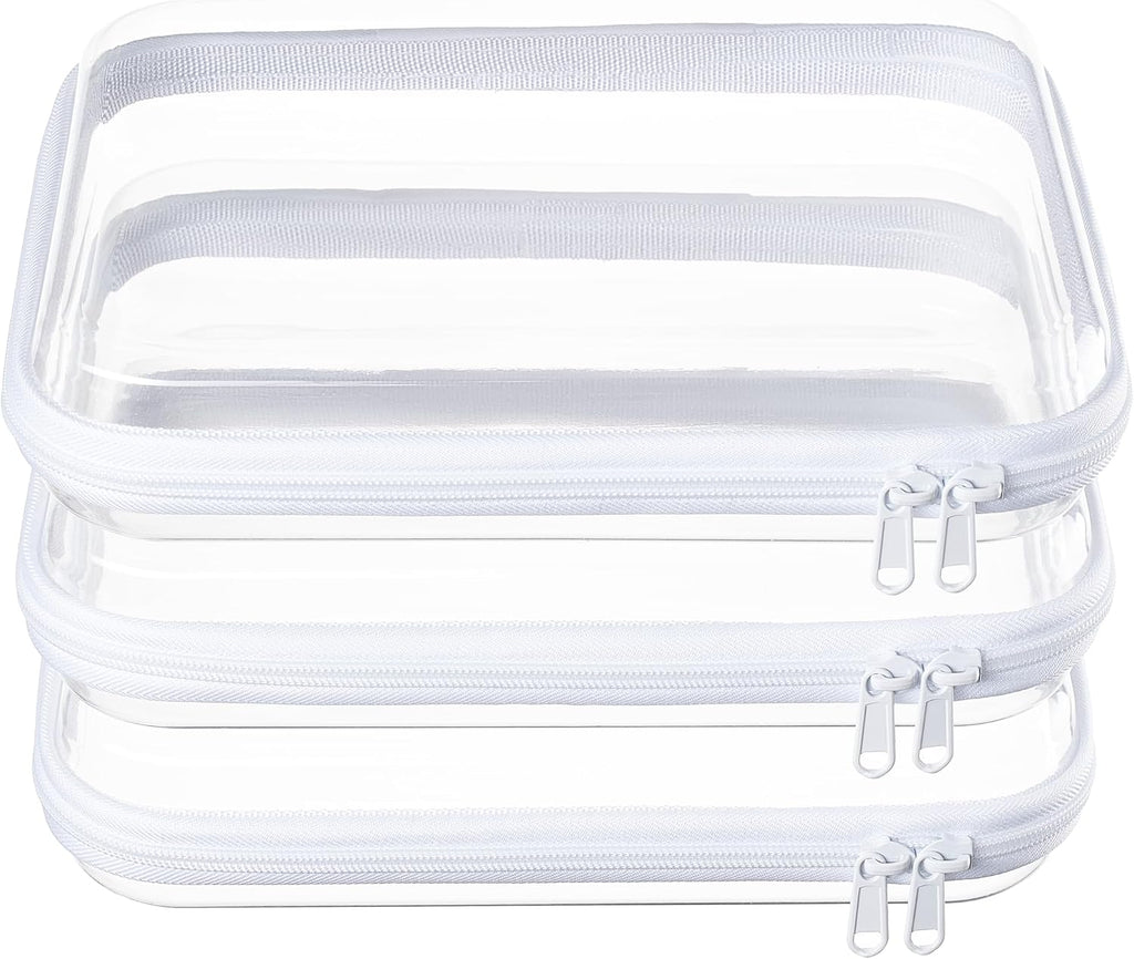 Clear Hard Shell Zipper Pouches, Clear Zipper Bags (3M)