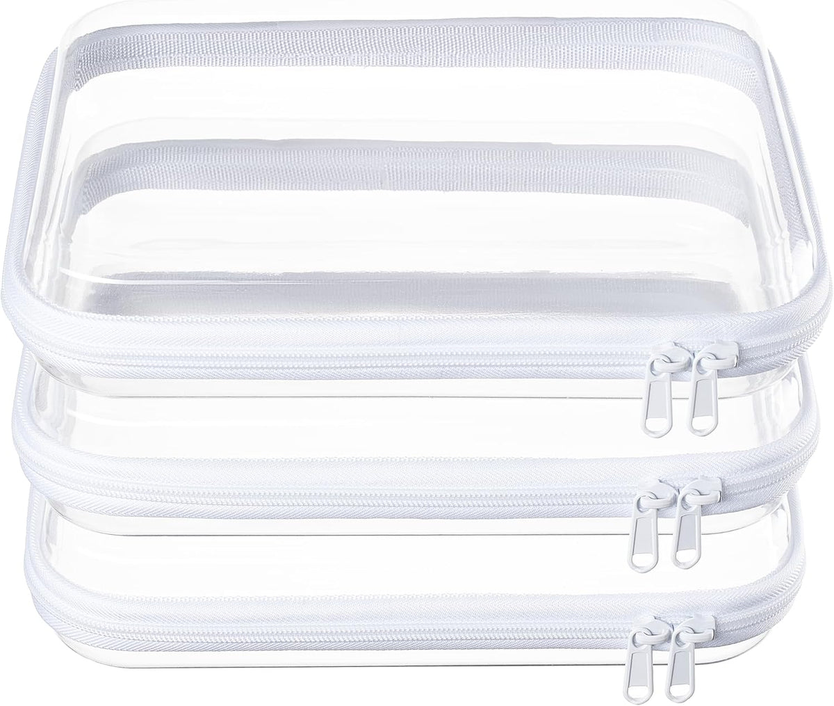 Clear Hard Shell Zipper Pouches, Clear Zipper Bags (3M)