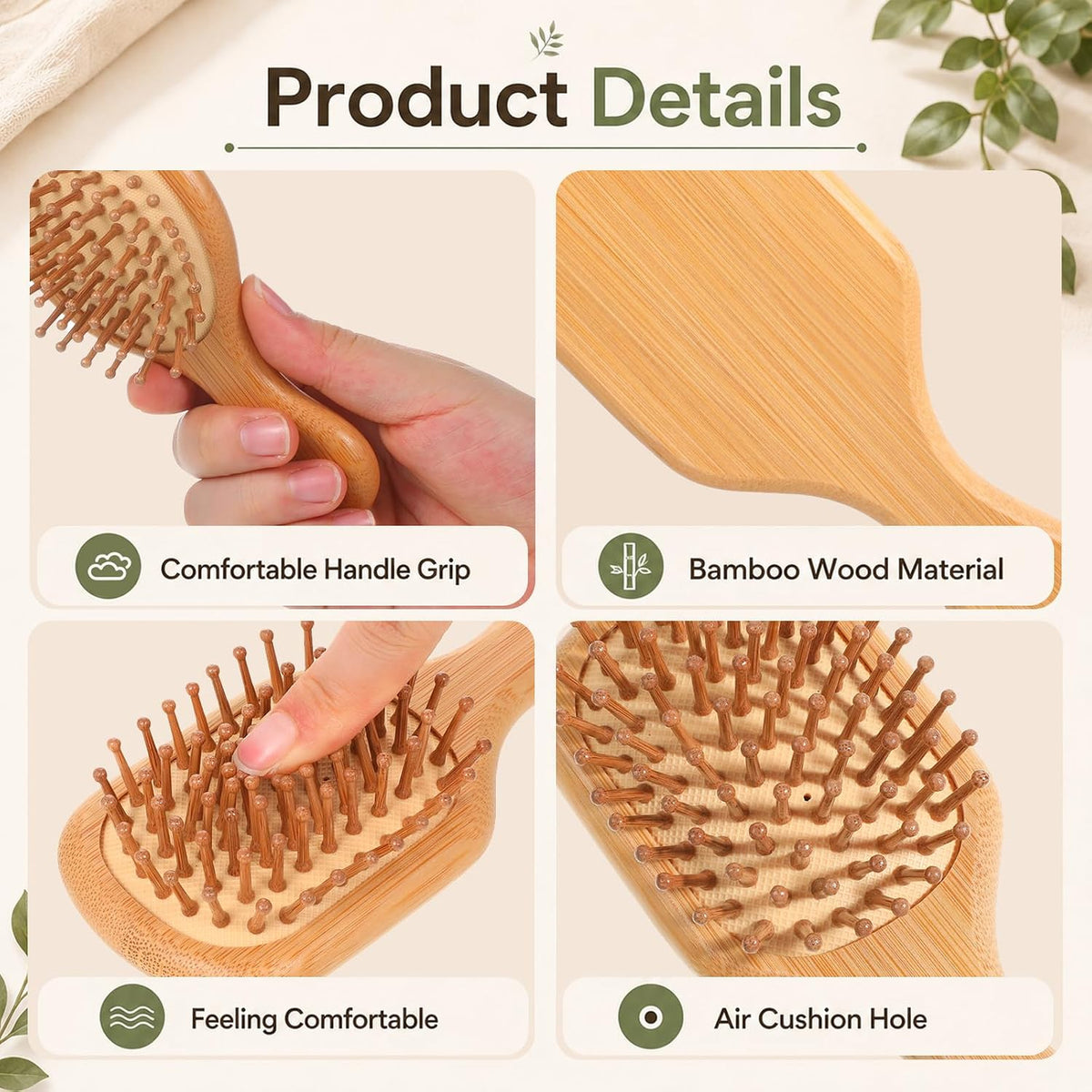 12 Set DIY Wooden Hairbrush Painting Kits, Mini Bamboo Hair Brush Bulk with Paint Brush and Palette, Hand Painted Crafts, Make Your Own Hair Brushes for Girls Hand Painted DIY Gift Party Crafts, Oval