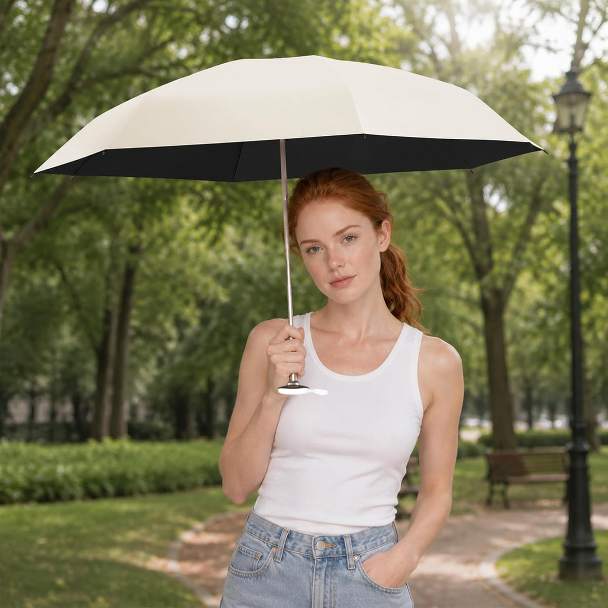 erised's bifrost Mini travel Umbrella with Memory Fabric/1s Compact Folding/Wide Strap/Small Portable/Lightweight/180g/Sun Rain/UV Protection/UPF 50/6 Ribs/Women