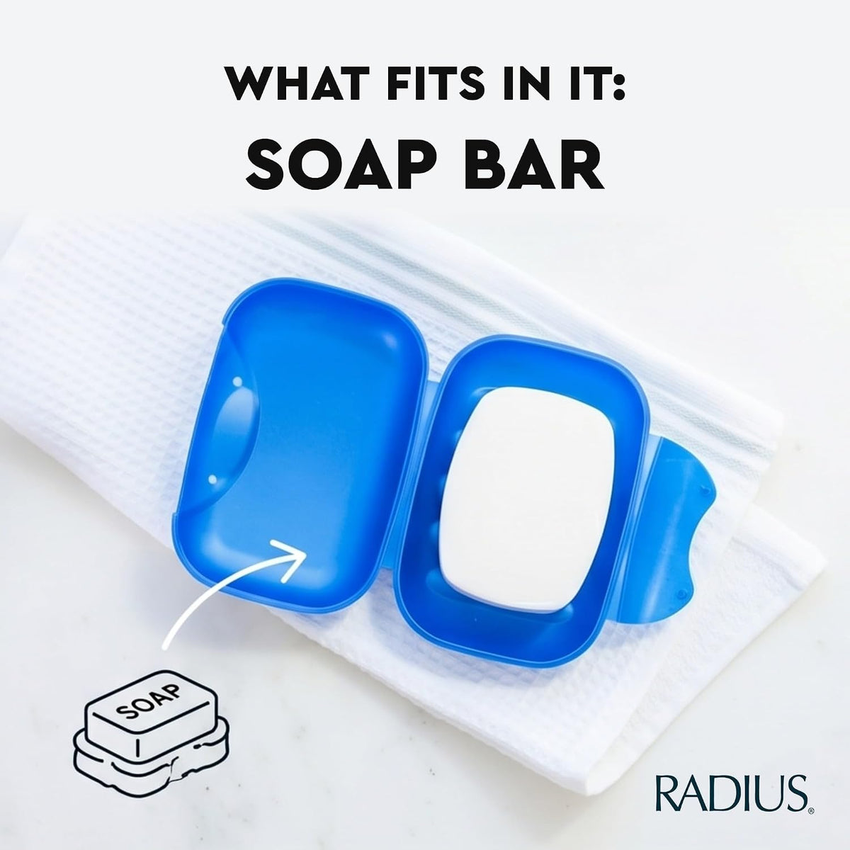RADIUS Travel Case Value Pack, 3 Count (Toothbrush, Razor, Soap), BPA-Free Recycled Plastic, Portable for Bathroom, School, Home, Camping - Lavender