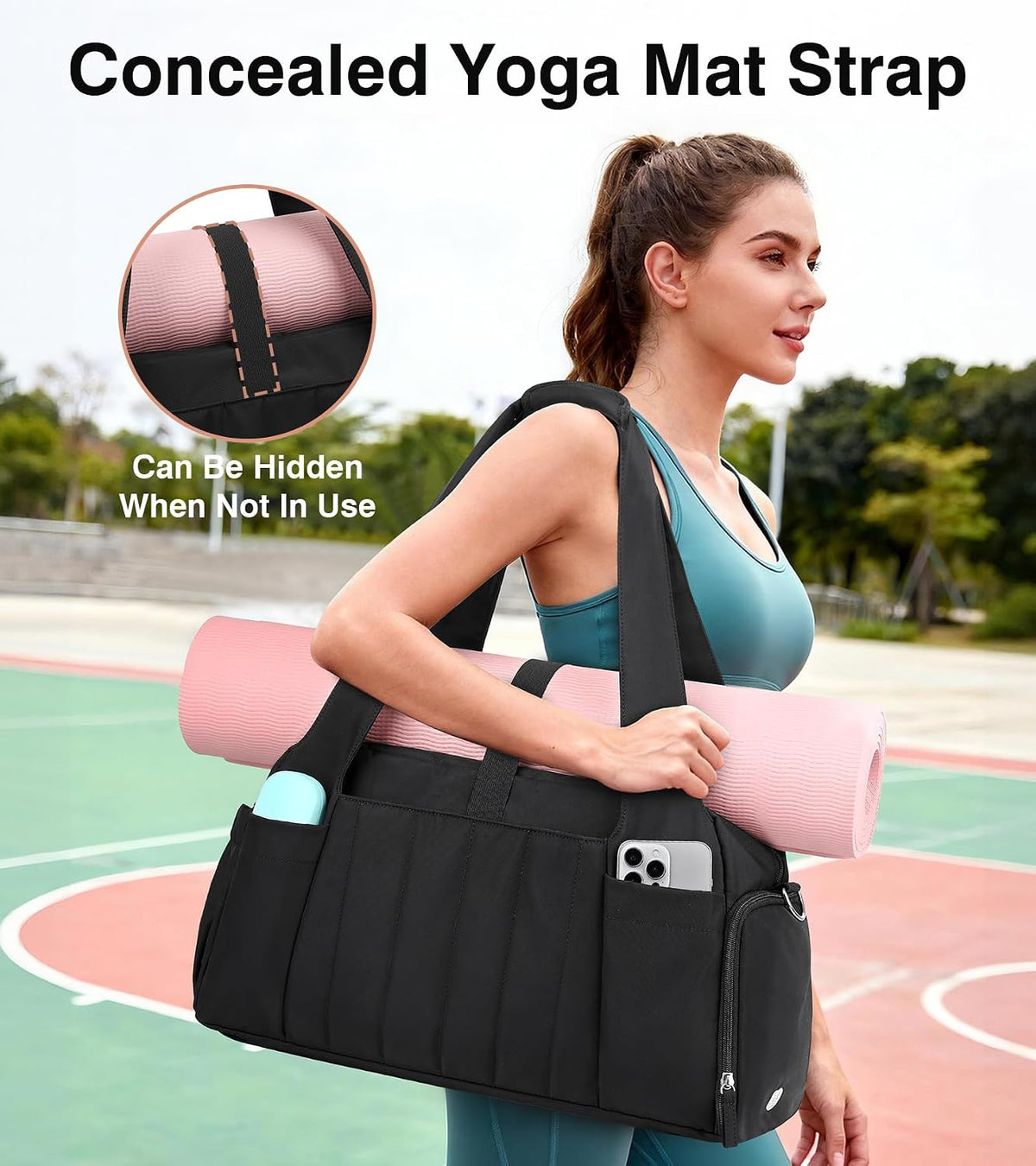 Marvolia Gym Bag for Women with Yoga Mat Holder