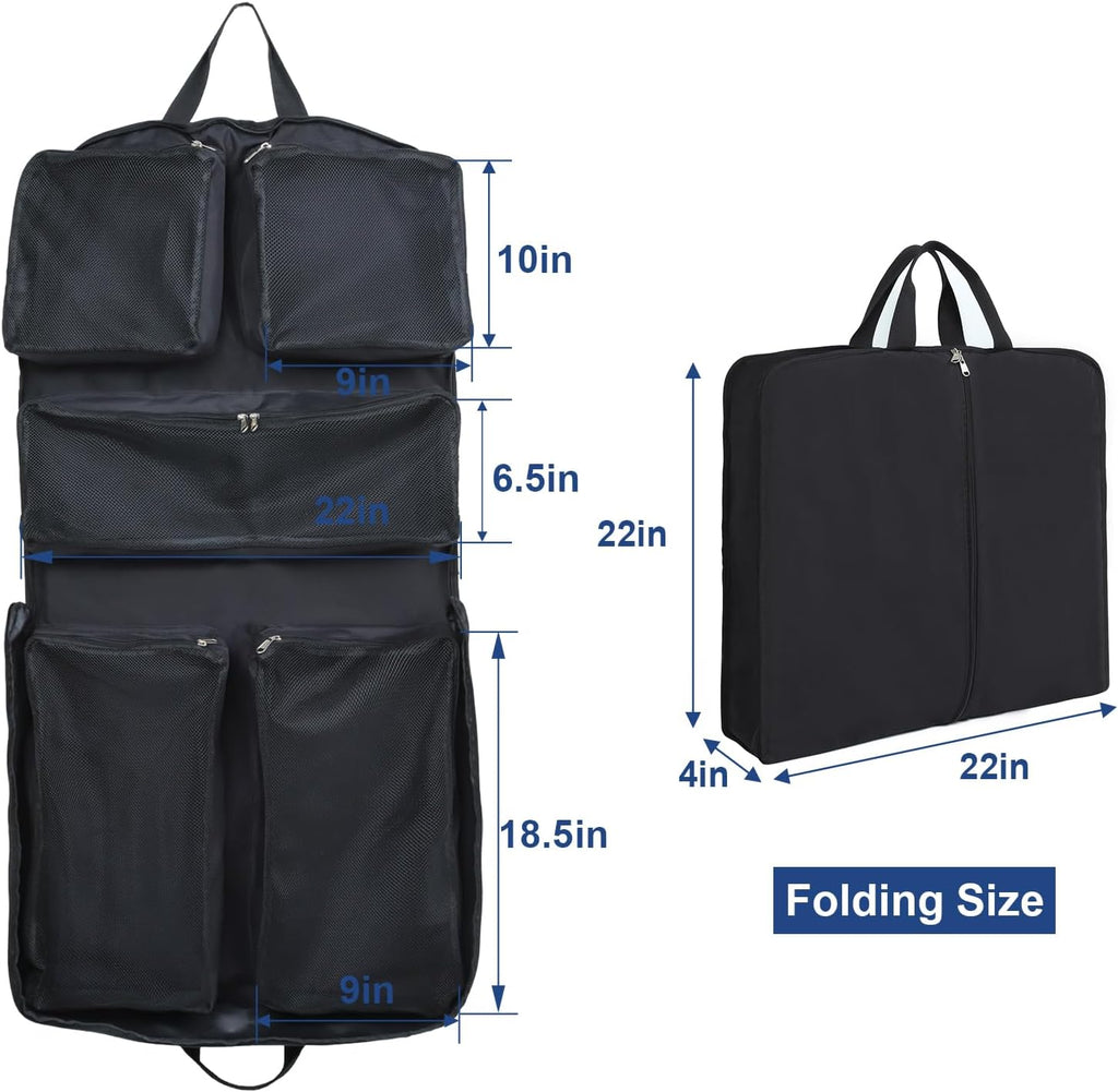 Edraco Garment Bag for Travel, Large Suit Travel Organizer Bag, Foldable Carry On Garment Bag