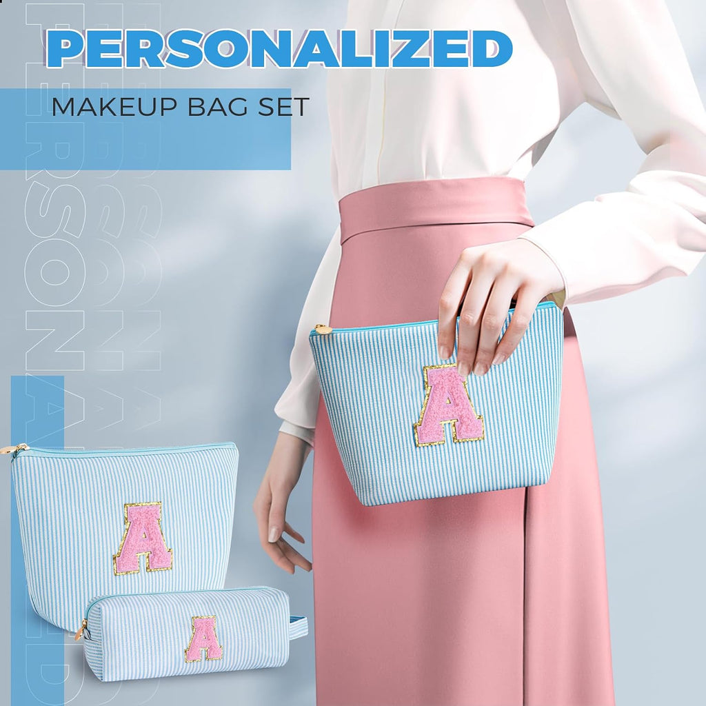 Gifts for Teen Girls Women - Birthday Gifts for 10 11 12 13 14 15 16 17 18 Years Old Girl,Makeup Bag Cosmetic Bag,Teacher Gift Trendy Stuff Toiletry Bag - Blue,A
