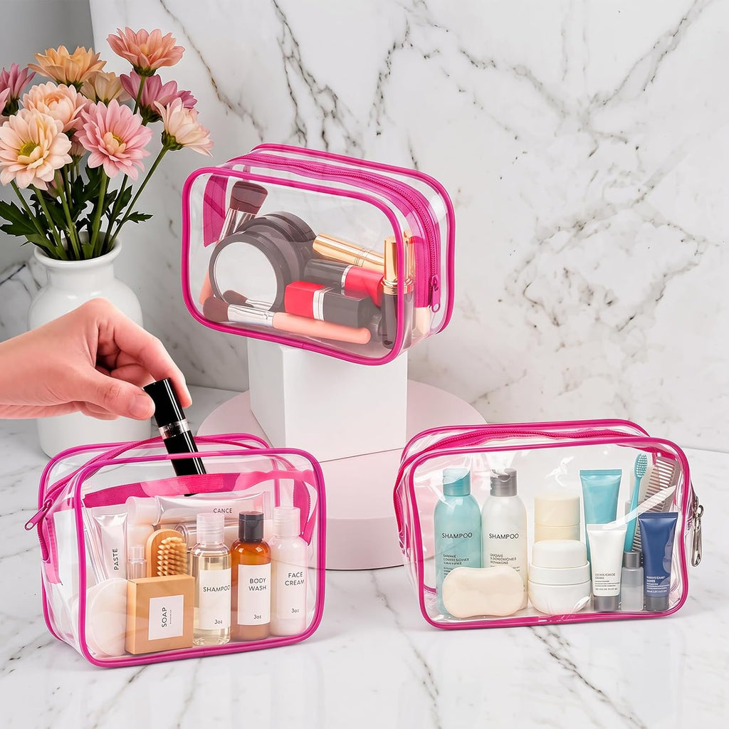 12PCS Clear Makeup Bags With Zipper Waterproof Travel Toiletry Bags PVC