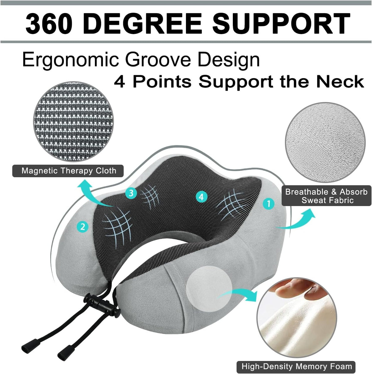 urnexttour Travel Pillow and Blanket Set Neck Pillow Airplane Memory Grey