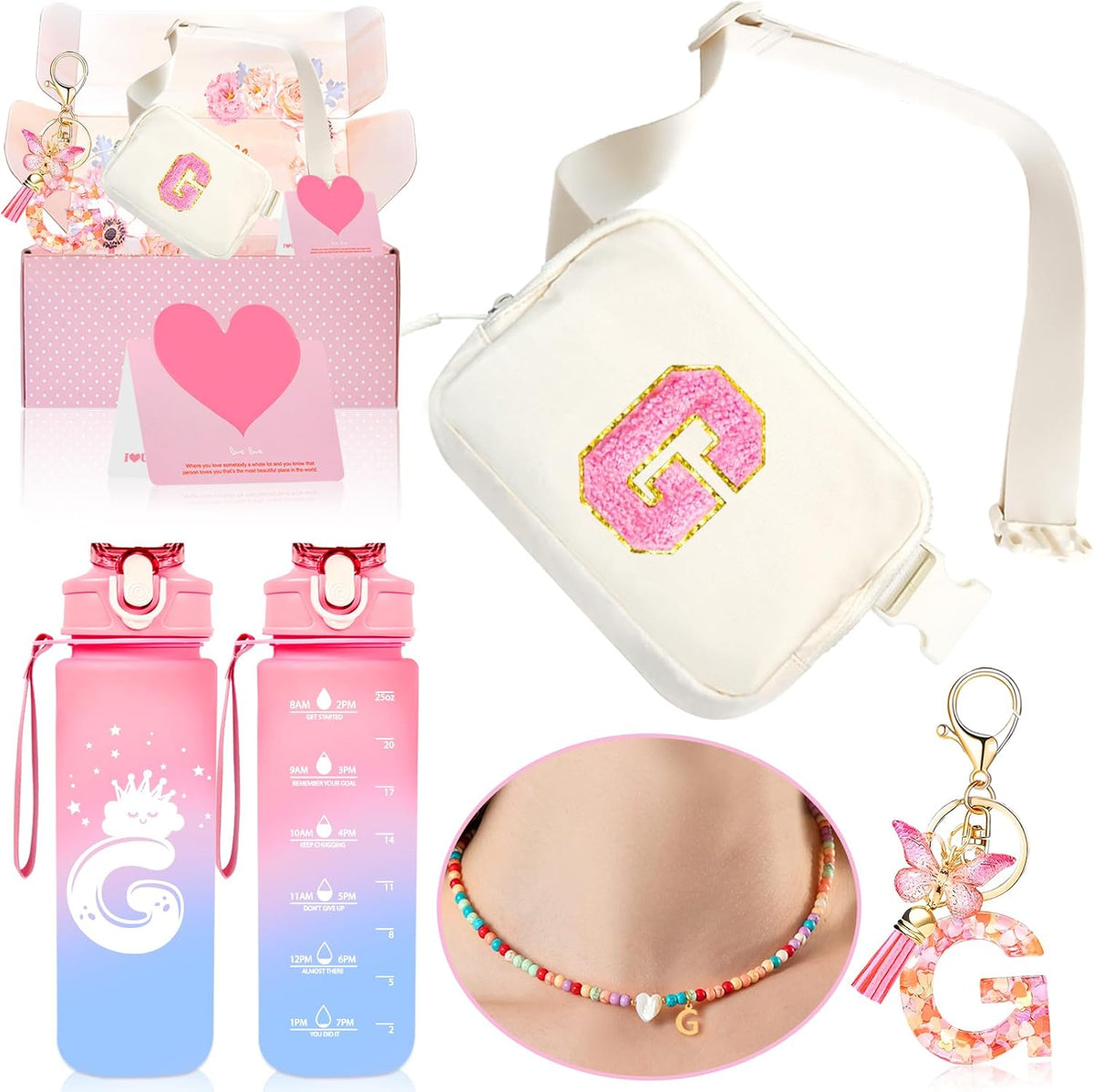 Christmas Birthday Gifts for Girls kids Initial Gift for 4-13 Teens (G)