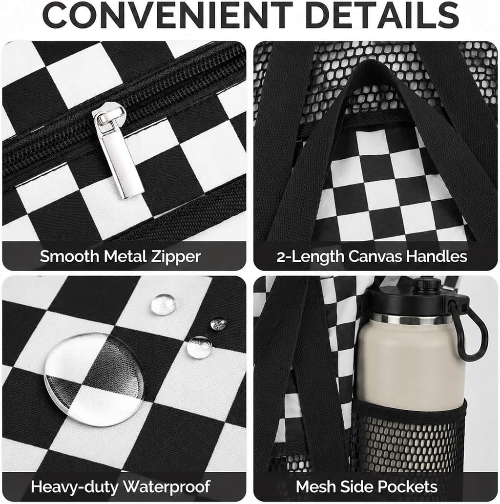 Beach Bags Waterproof Sandproof Mesh Tote – Foldable