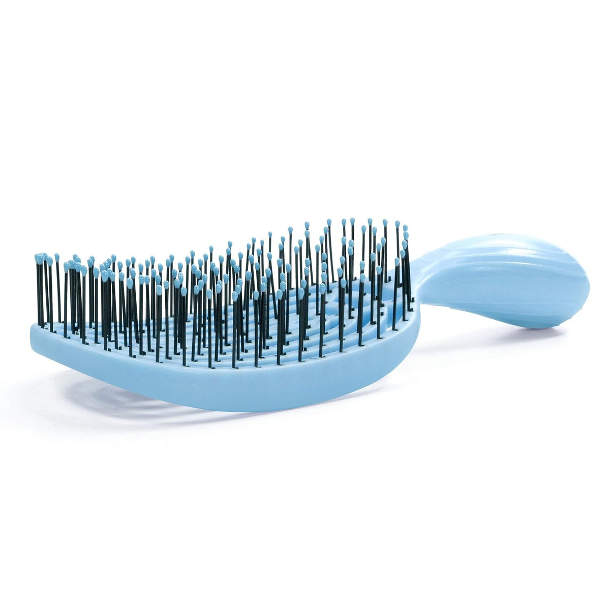 NuWay 4Hair® Junior C® Compact Scalp Care Hair Brush – Curved Vented Brush for Gentle Scalp Massage, Quick Drying, Wet & Dry Hair (Candy Blue)