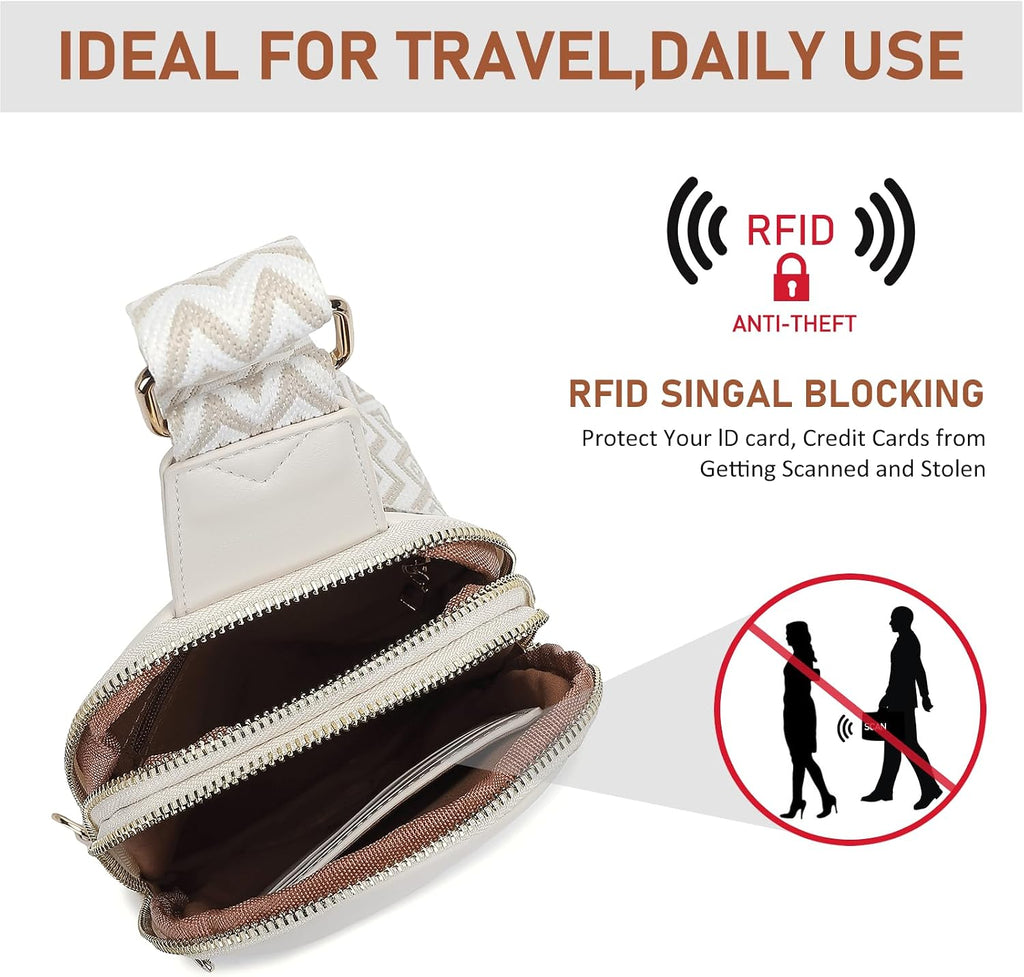 DIOMO Small Crossbody Bags for Women,Anti Theft RFID Travel Sling Purse