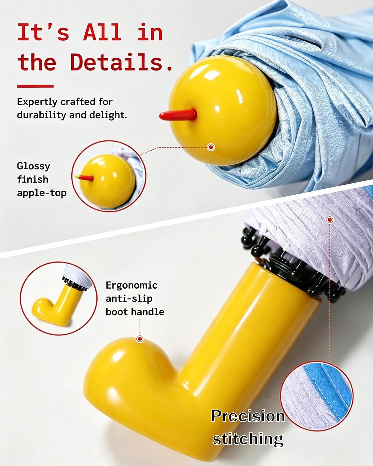 Cute Cartoon Umbrella, UPF 50+ Compact for Women