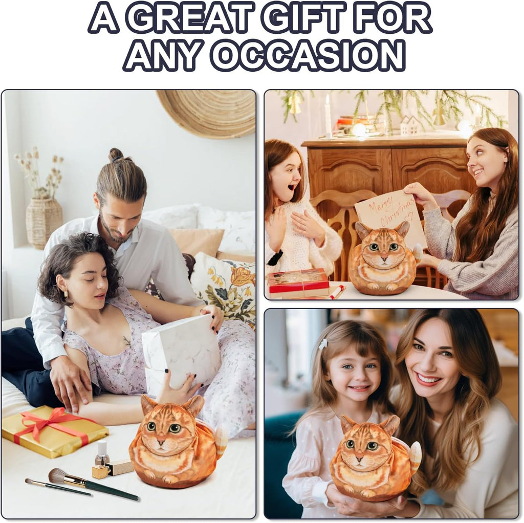Drawstring Makeup Bag, Cute Cat Purses Wallet, Cat Lover Gifts for Women