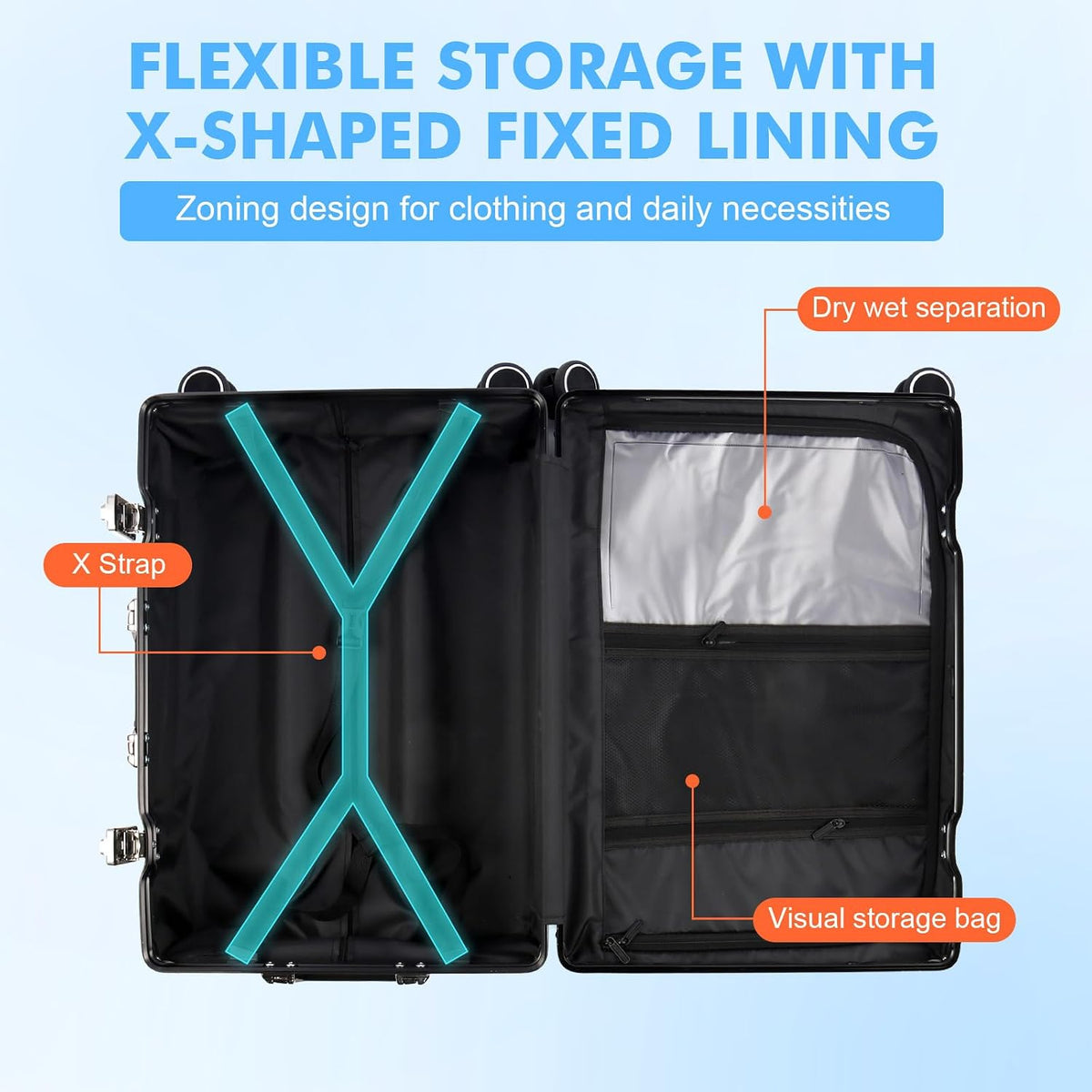 2-Piece Zipperless Luggage Set, 20/26 Inch
