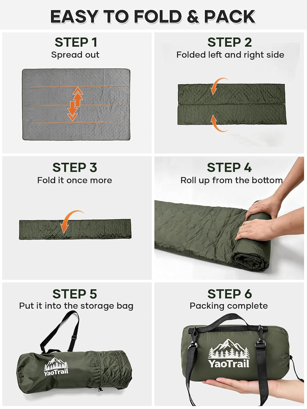 Waterproof Camping Blankets, Reversible Picnic Blanket 79x57 in