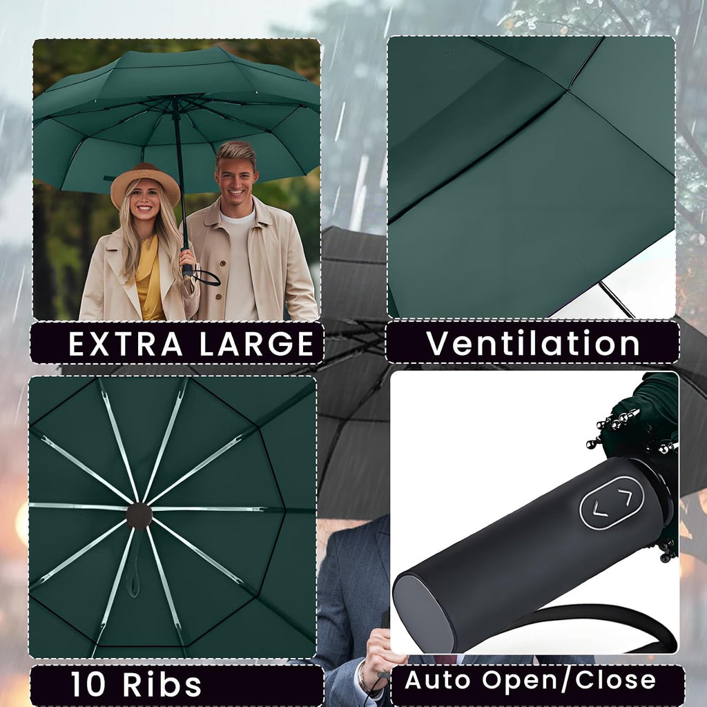 MRTLLOA Compact Golf Umbrella, 10 Ribs Vented Windproof Travel