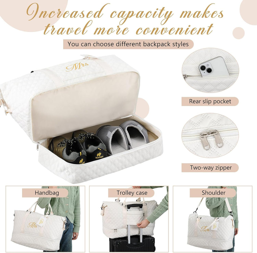 Dansydaisy Mr and Mrs Black,White 4 Pcs Honeymoon Duffel Bag Set