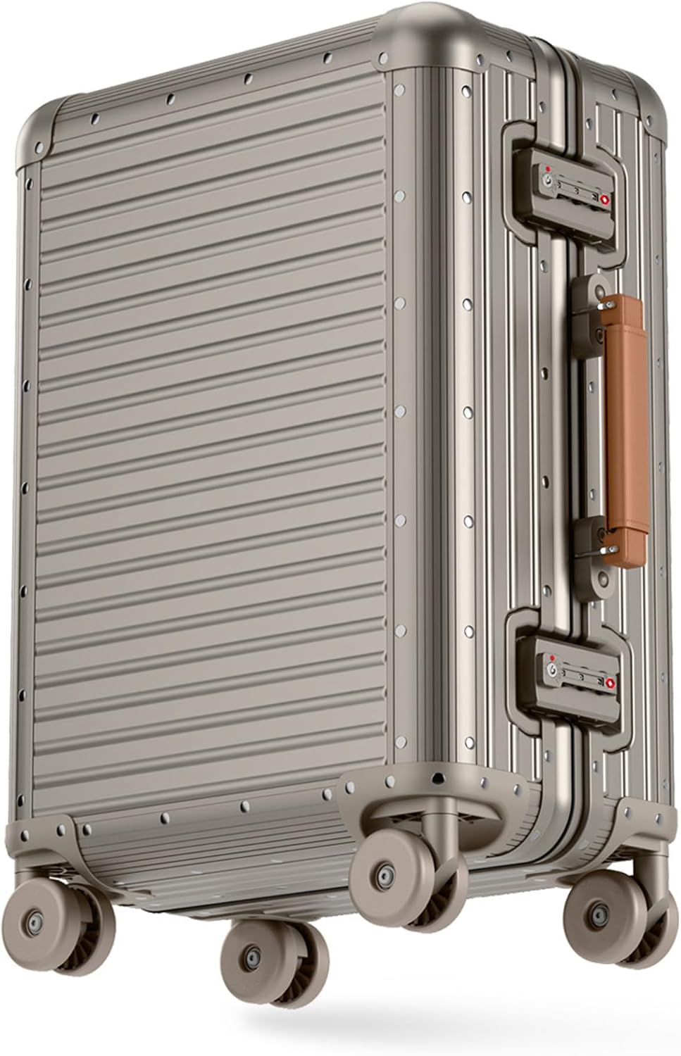 All Aluminum Carry On Luggage 20 inch Zipperless Suitcase,Gold