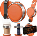 2026 New Foldable Car Door Cup Holder with Hook for Cups Phone Organizer,Orange：for Door：2 Pack,Multi-Functional Car Mount Folds to 3.94'' and Clips to Car Doors Without Tools